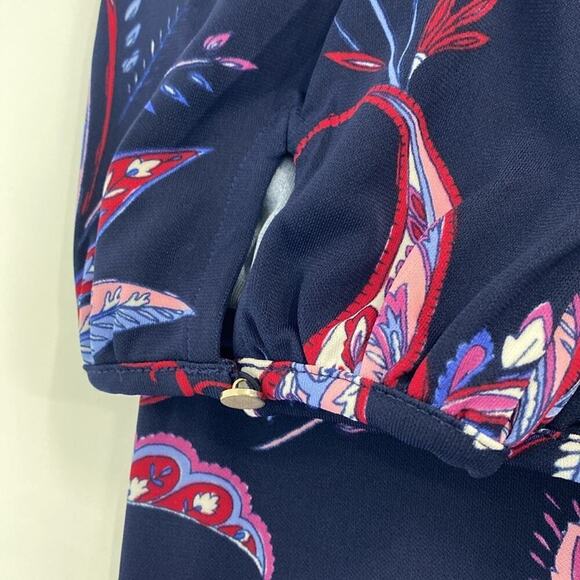 Talbots Jersey Knit Paisley Dress 14 Fit & Flare - Picture 11 of 12